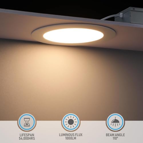 TORCHSTAR 4-Pack 6 Inch Ultra-Thin LED Recessed Light, 3000K