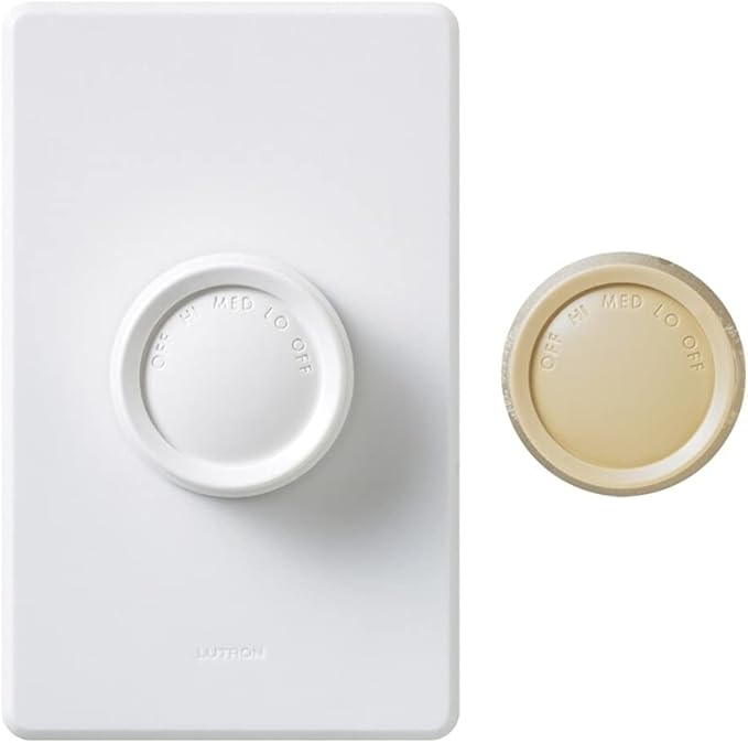 Lutron FSQ-2FH-DK Electronics Rotary On/Off Fan-Speed Control, White (Pack of 2)