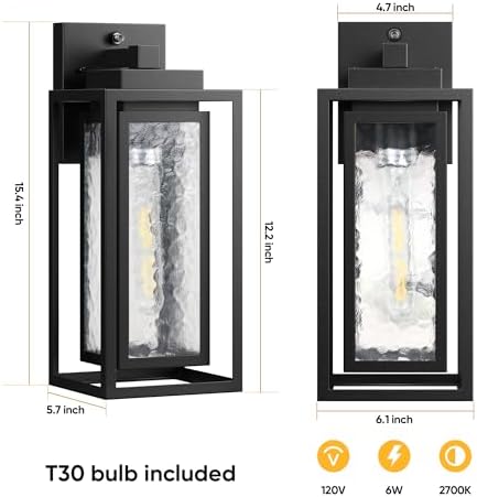 15.78'' Dusk to Dawn Exterior Porch Light Fixture,Outdoor Wall Sconce Light