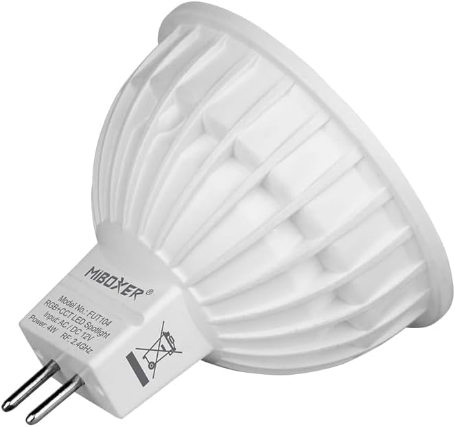 MiBOXER FUT104 4W MR16 RGB+CCT LED Spotlight 2.4G, 2.4G RGB+CCT Bulb, Spotlight, 2.4GHz RF Remote Controllable