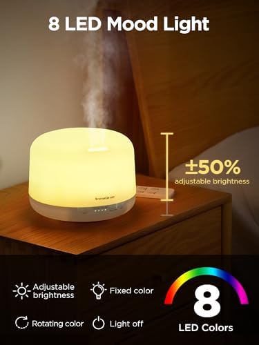 InnoGear 500ml Essential Oil Diffuser for Home Cool Mist Humidifier A White