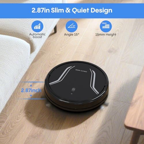 Bagotte Robot Vacuum and Mop Combo,5000Pa Suction Robotic Vacuums Cleaner, Low Noise, Self-Charger,2.4G WiFi/App/Alexa/Remote Control for Pet Hair,Hard Floor,Carpet