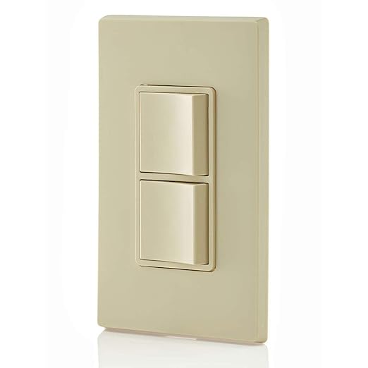Leviton 15 Amp, 120/277 Volt, Decora Single-Pole, AC Combination Switch, Commercial Grade, Grounding, 5634-I, Ivory
