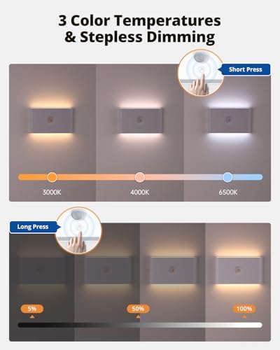 wowatt Rechargeable Stair Lights Motion Sensor Indoor, Wireless Night Light
