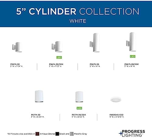 Progress Lighting Cylinder Outdoor Wall Light, White