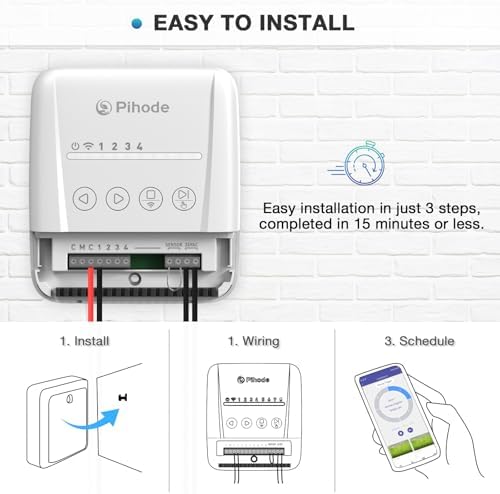 4 Zone Smart Sprinkler Controller with Local Weather Intelligence and Atmosphere Lights, Automated Watering and App Control WiFi Irrigation System, Save Water Through Rain Skip