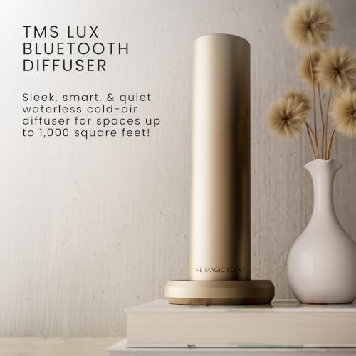 The Magic Scent Bluetooth Diffuser - Smart Ultra-Quiet Cold-Air Waterless Scent Diffuser for Home, Hotel, & Office - Programmable Intensity & Timer - Premium Aroma Oil Included (Gold)