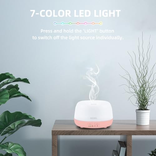 SEEDSEEL 300ML Essential Oil Diffuser with Remote Control, Aromatherapy Diffuser with 7-Color Changing LED Light for Home,Bedroom, Office