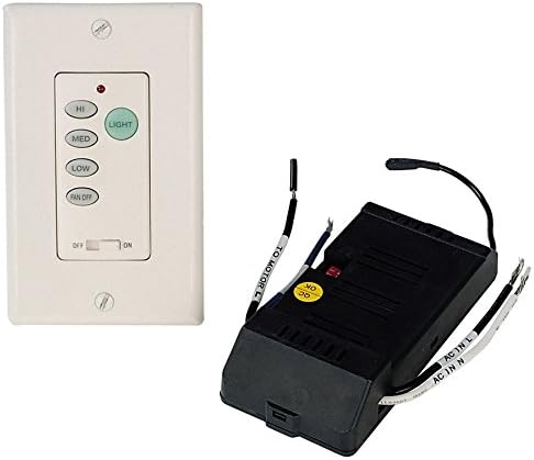 Litex WCI-100 Wall Command Universal Ceiling Fan Control, Three Speeds and Full Range Dimmer,Black,10.20x8.00x3.50