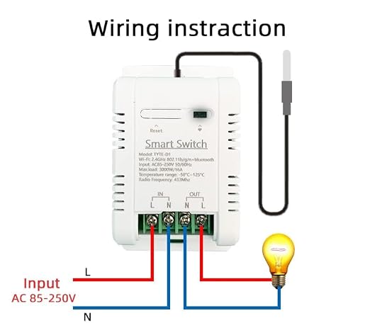 Tuya WiFi 16A Temp Controller Energy Monitor 85-250V Smart Switch