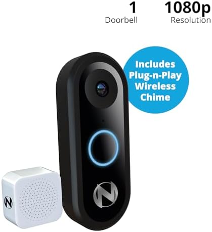 Night Owl 1080p Video Doorbell with Mount and Wireless Chime