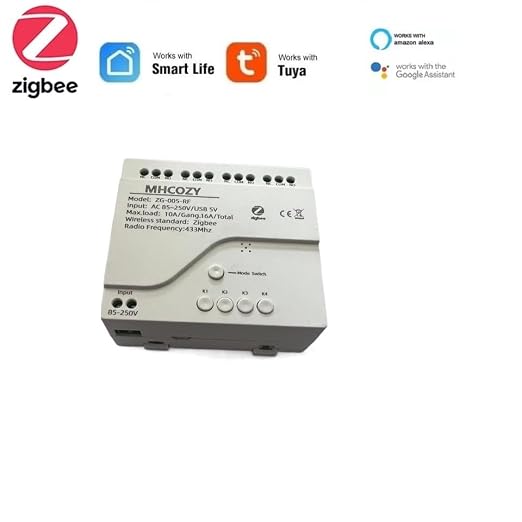 Smart Home Dry Contact Zigbee Relay Switch, 220V 4CH | Remote Control for Light sprinker Garage Door, Works with Amazon Alexa Google Home, Tuya Zigbee Hub Needed