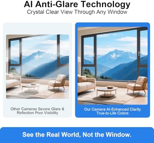 2.5K Wireless Window Camera with 45-Day Battery, 2.4/5G WiFi, 6s Pre-Roll