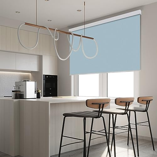 ZSHINE Motorized Blackout Roller Shades Remote Control Rechargeable(82026G)