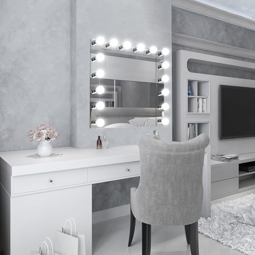 Design House Vanity Lights, 6 Linear Lights, Dimmable, Horizontal or Vertical Use, Uses (6) 60W Bulbs, For Bathroom/Makeup Vanity, Polished Chrome, 36.0 in. L x 4.33 in. H x 2.0 in. D, 500942