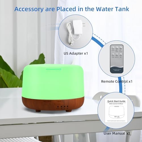 SPLITSKY 300ml Essential Oil Diffuser with Remote Control and 2 Mist Modes