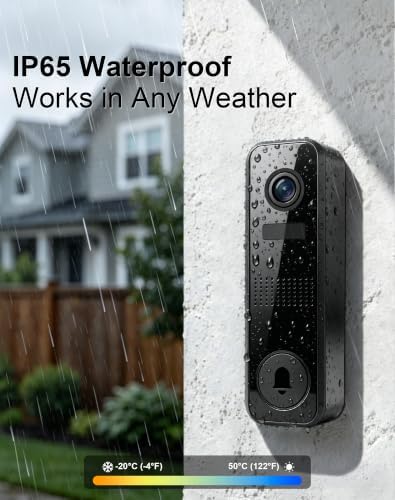 Wireless Doorbell Camera, 2K Video Doorbell, 2.4GHz WiFi
