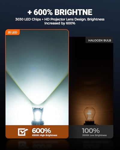 SEALIGHT 921 LED Bulb Reverse Light, W16W 906 912 921 Bulbs 600% Brighter Super Bright Reverse Light Bulb with Projector Replacement for T15 Backup Lights, 6000K White Pack of 2