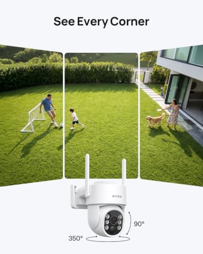 ANNKE Solar Wireless Security Camera Outdoor, 4K NVR, 8-Cam Kit PT, 1TB HDD