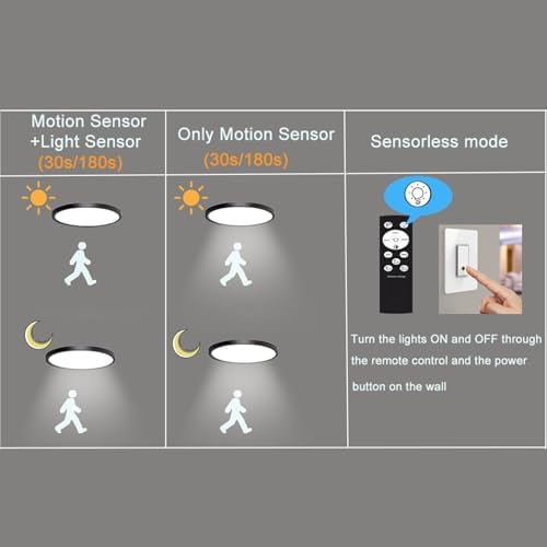 12 Inch Motion Sensor LED Ceiling Light, White