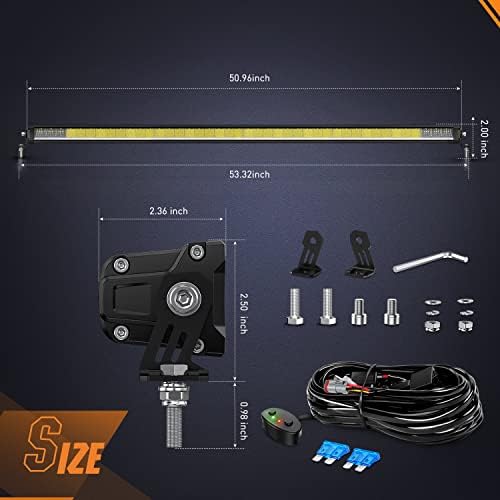 Nilight Pro Series 50.5 Inch Single Row Slim LED Light Bar with DRL