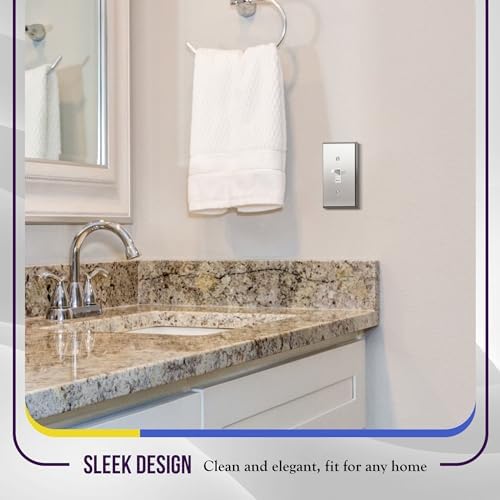 ENERLITES Toggle Switch Metal Wall Plate, 1-Gang, Polished Chrome, Silver