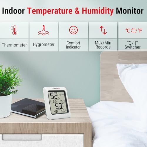 TempPro TP50 Digital Hygrometer Indoor Thermometer Room Thermometer