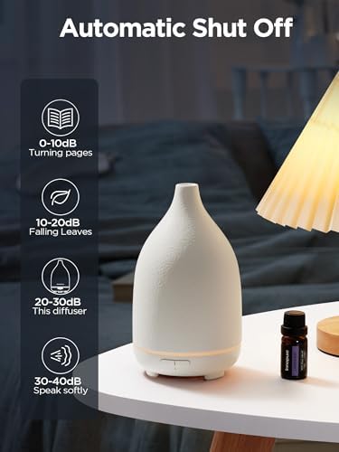 InnoGear 150ml Ceramic Essential Oil Diffuser, Diffusers for Home, White