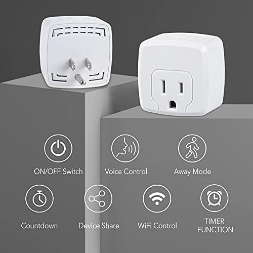 HBN Smart Plug Mini 15A, WiFi Smart Outlet Compatible with Alexa, Google Home Assistant, Remote Control with Timer Function, No Hub Required, ETL Certified, 2.4G WiFi Only, 8-Pack