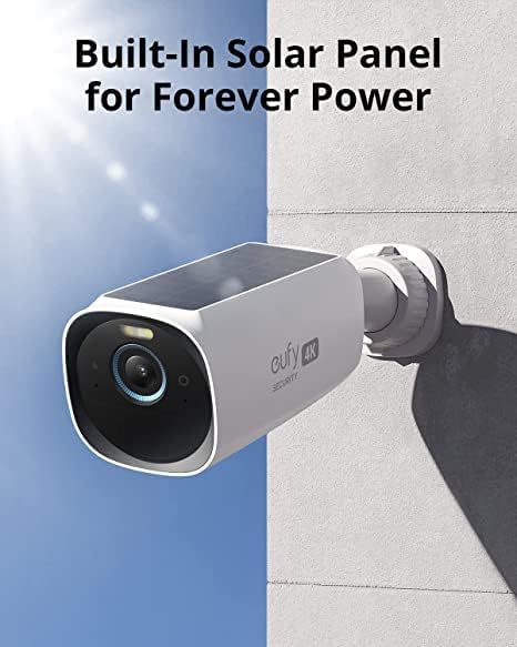 eufy Security eufyCam 3-Cam Kit,Security Camera Outdoor Wireless,4K Camera with Integrated Solar Panel,Forever Power,Face Recognition AI,Expandable Local Storage up to 16TB,2.4 GHz Wi-Fi(Renewed)