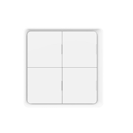 Wireless Smart Scene Switch Lightweight White Panel for Tuya Devices - Easy Installation (4 Gang)
