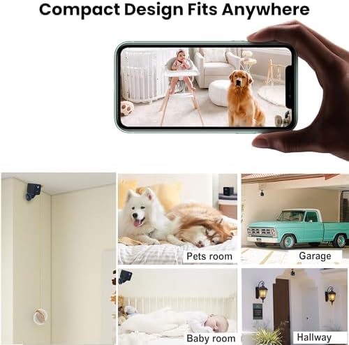 javiscam Mini Camera, 4K HD Nanny Cam for Home with Longer Battery Life, Motion Detection, App Control, Cloud & SD Storage, Wireless Camera for Pet/Baby/Nanny Surveillance