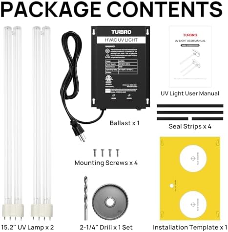 TURBRO 72W HVAC UV Light with Airflow Sensor UV72PA
