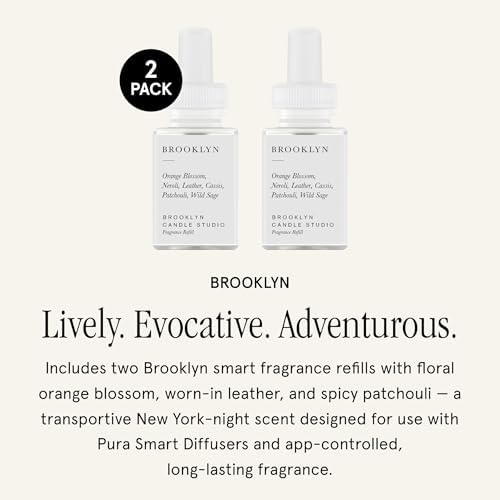 Pura x Brooklyn Candle Home Diffuser Refill, 2 Pack, Brooklyn