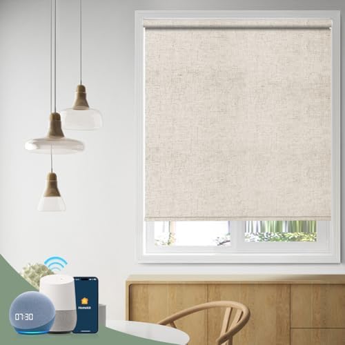 ZSHINE Motorized Blackout Roller Shades Remote Control Rechargeable(82067K)