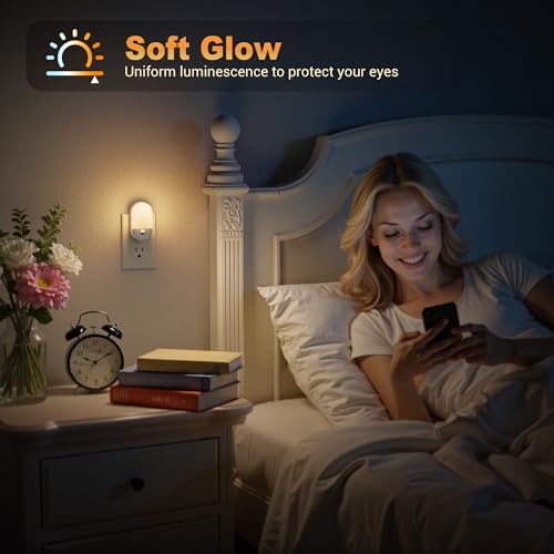 JandCase Motion Sensor Night Light, 4 Pack Motion Activated Night-Lights