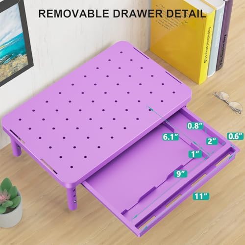 WALI Computer Monitor Stand with Storage, Monitor Riser 3 Height Adjustable