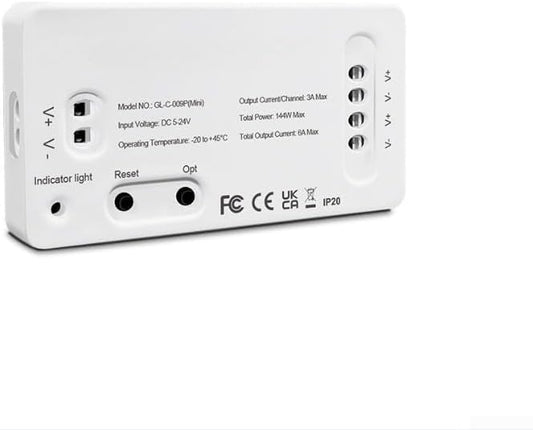 LED Strip Controller for ZigBee 3.0, RGB+CCT & Dimmer Support, PW-M App Control for 12V/24V/36V/48V/54V Strips