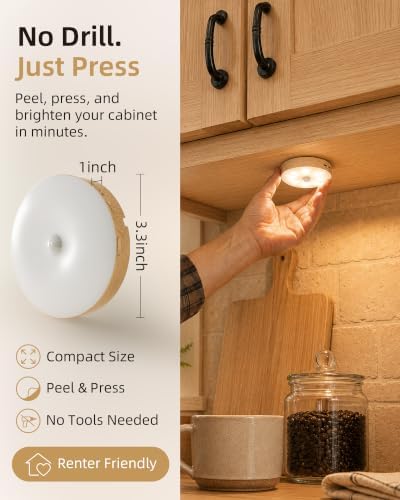 EZVALO Under Cabinet Lighting with Charging Station, 1000mAh Rechargeable Puck Lights with Remote, 3 Color Temps & 12 RGB Closet Lights, Dimmable Motion Sensor Lights for Shelf, Kitchen (6 Packs)