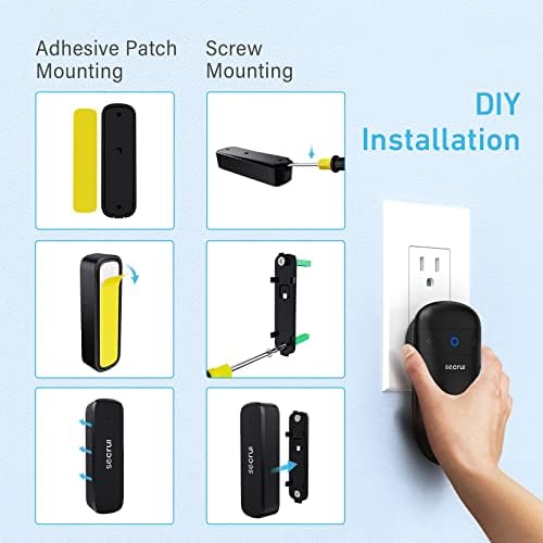Door Chime When Door Opens, Door Opened Alarm 3-Sensor 1-Receiver, Black