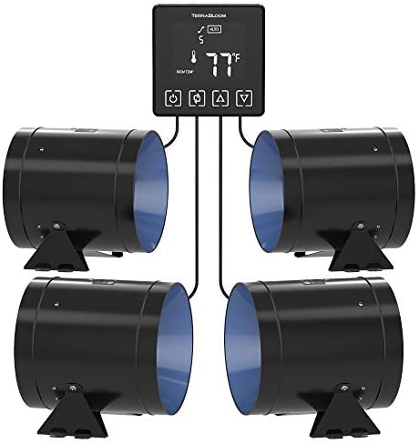 TerraBloom Programmable Thermostat Speed Controller with Temperature Probe for ECMF Series Fans