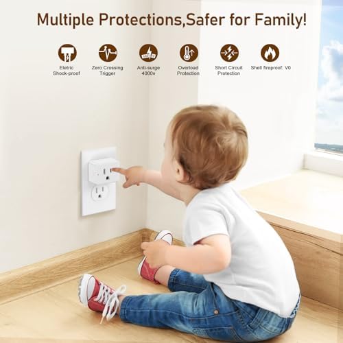 Thinkbee Remote Control Outlet Plug, 600ft RF Range Wireless Switch Kit