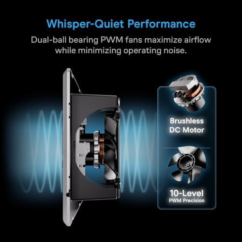 AC Infinity AIRTAP T4, White Register Booster Fan for 4”x10” Openings