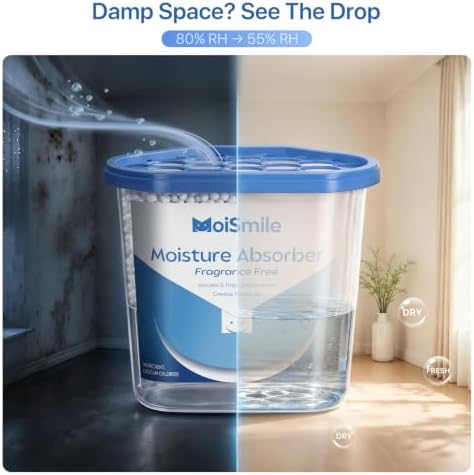 Large Moisture Absorber Buckets, 14 oz Each, Fragrance Free, 4 Pack