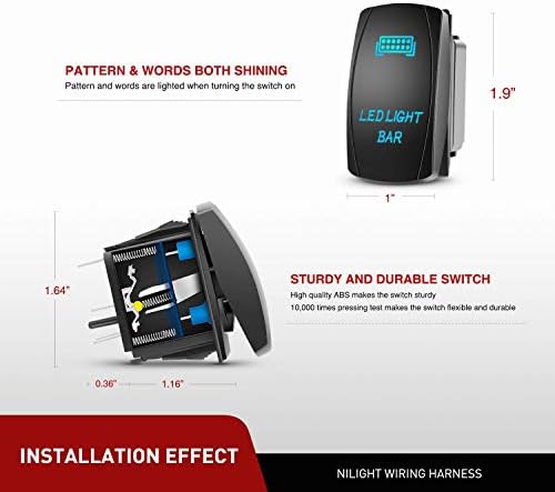 Nilight LED Light Bar 22 Inch 120w Flood Spot Combo Driving Lights 12V 5Pin Rocker Switch 16AWG Wiring Harness Kit for Trucks SUV ATV UTV 4x4 Van Camper