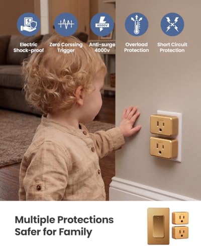 Zoiinet 2-Gang Wireless Outlet Switch, Upgrade Dual Remote Control Outlet