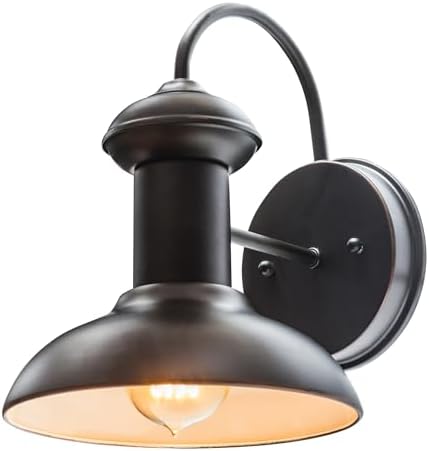 Globe Electric 40190 1-Light Indoor/Outdoor Wall Sconce, Oil Rubbed Bronze, Wall Lighting, Wall Lamp Dimmable, Kitchen Sconces Wall Lighting, Porch Light, Patio Décor, Bulb Not Included