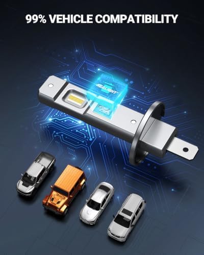 SEALIGHT H1 ATV Bulbs 70000LM Super Bright, Mini Size S6 H1 Light No Adapter Required No Cordless, 6500K Cool White, Plug-N-Play, Driving Fog Spot Light Assemblies, Pack of 2