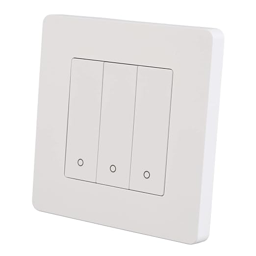 Jeanoko 3 Gang Smart Control Panel Compact Design Intelligent Switch for Home Automation System PVC Material (White)