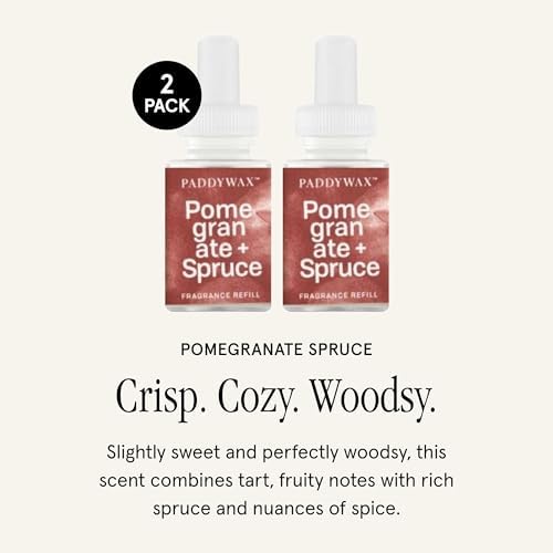 Pura x Paddywax Home Diffuser Refill, 2 Pack, Pomegranate Spruce